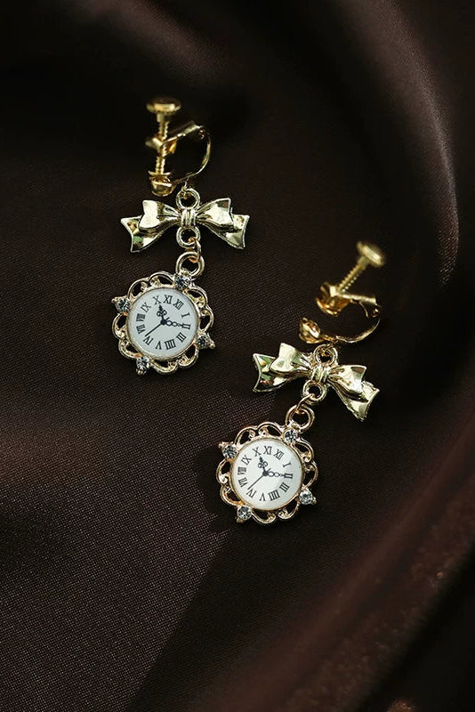 レトロクロックピアス・イヤリング