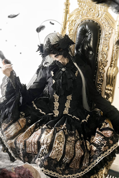 【9月28日予約締切】Gothic Lolita Stained Glass Lace Ruffle Corset JSK Dress