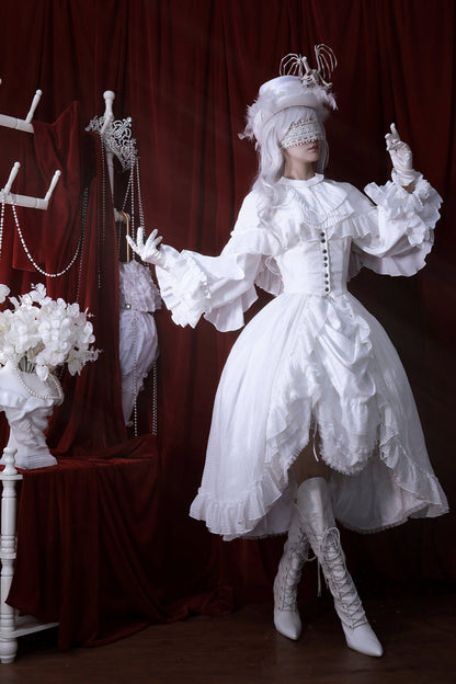 Witch-style hooded long-skirted cloak