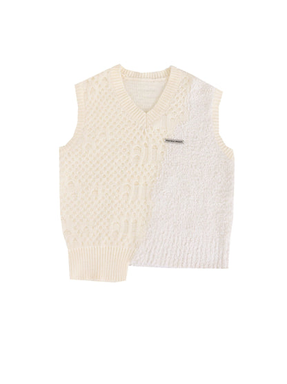 Gilet asymétrique en maille Milky sweet