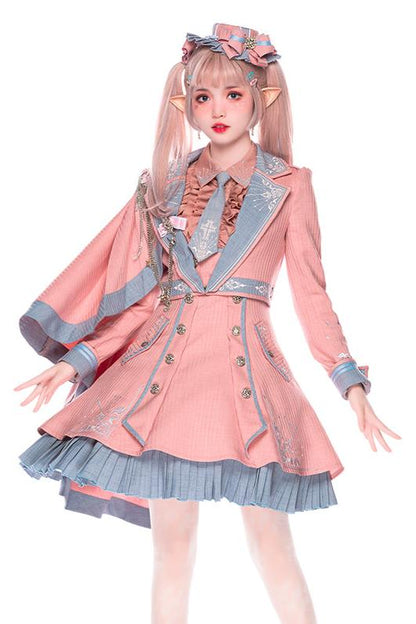 [Reserved product] Opera Shache Field Pink Blue College British Mant Dress Suit