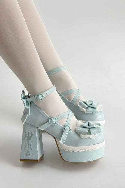 スイートフリルリボンロリータシューズ