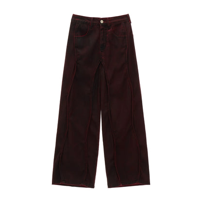 ブラックウェーブデニムパンツ