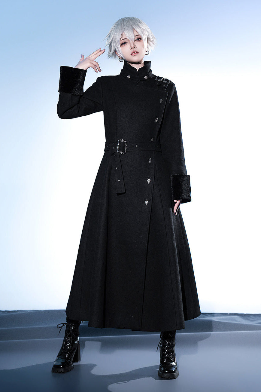 February 22nd reservation deadline] Black Dark High-End Stand-Up Collar Prince Coat