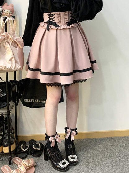 Lace-Up Design Taist Frill Chuchu