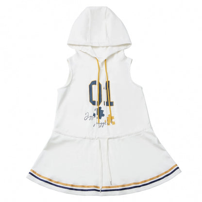 カレッジブルージャケット+フーディードレス+パンツ+スウェット