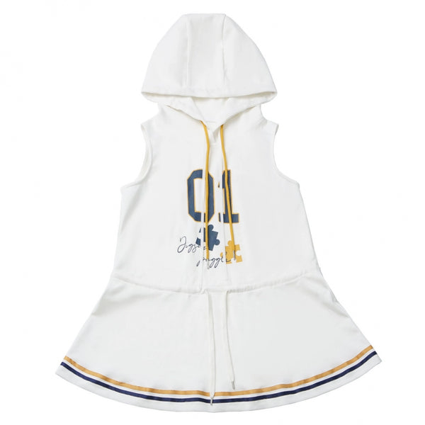 カレッジブルージャケット+フーディードレス+パンツ+スウェット