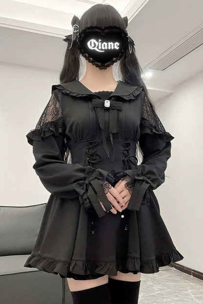 Lace Shoulder Top + Skirt