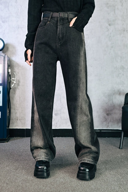 モードオッシュラインデザインデニムパンツ