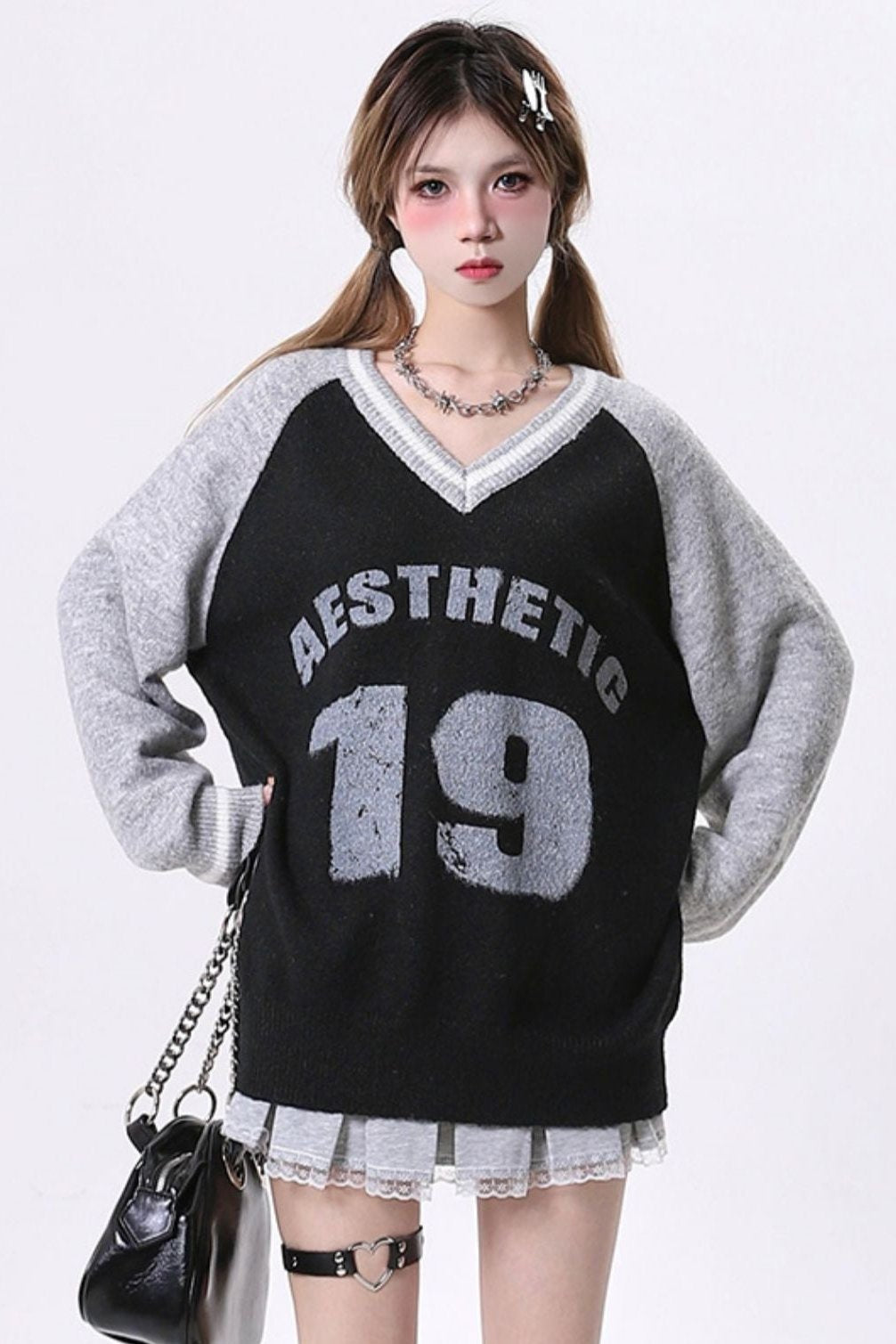 Contrast Alphabet Jacquard Knit Set