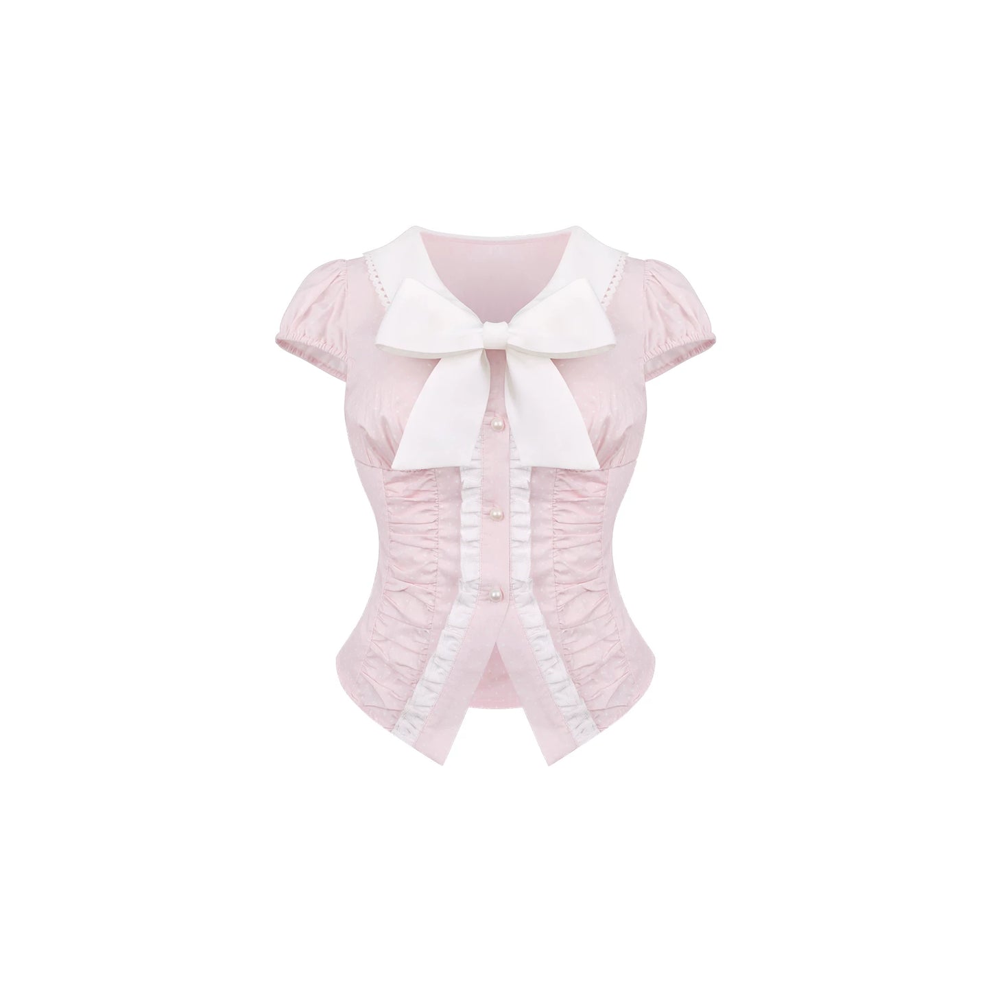 Milchrosa Oberteil + Ballon-Kurzhose