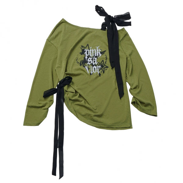 ワンショルダーアシメトップス+バルーンスカート