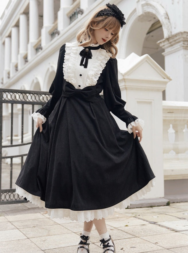 Volume Gothic Maid Lolita Dress + Ribbon