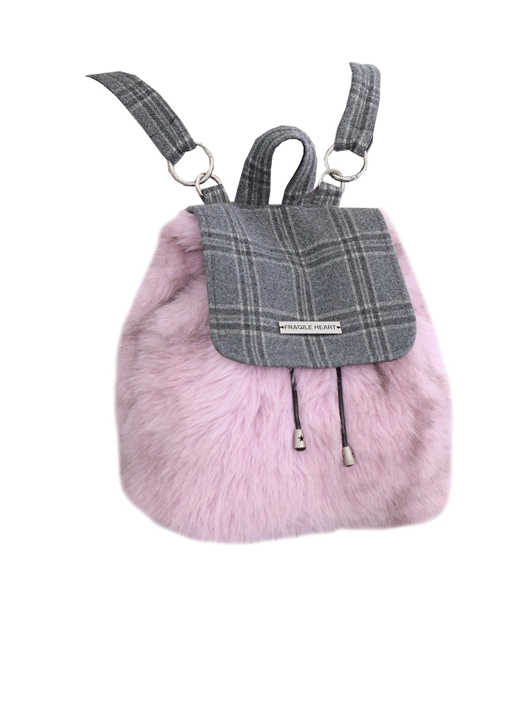 Pink discount fur backpack