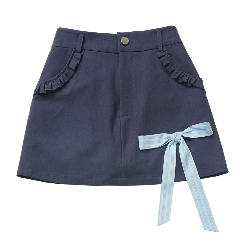 Gestreiftes Strandhemd + ärmelloses Hemd + Overshirt + Rock + weite Hose + Jeansrock