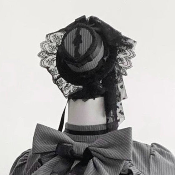 [Pre-order Deadline: April 25] Phantom Cat Series Cat Ear Hairband + Ribbon Veil Hat
