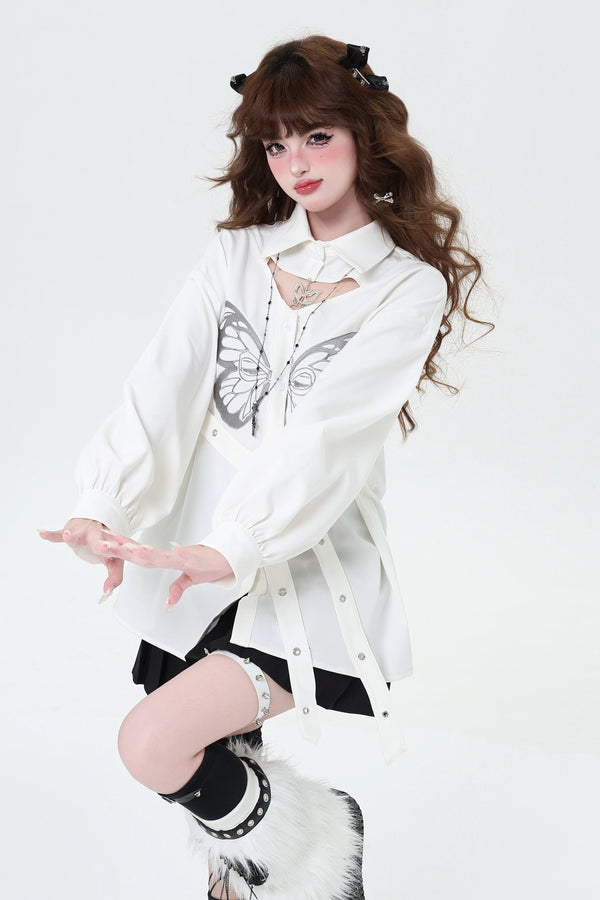 Versatile Butterfly Long Sleeve Shirt