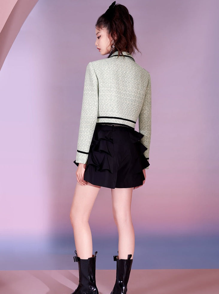 Tweed Ribbon Short Jacket