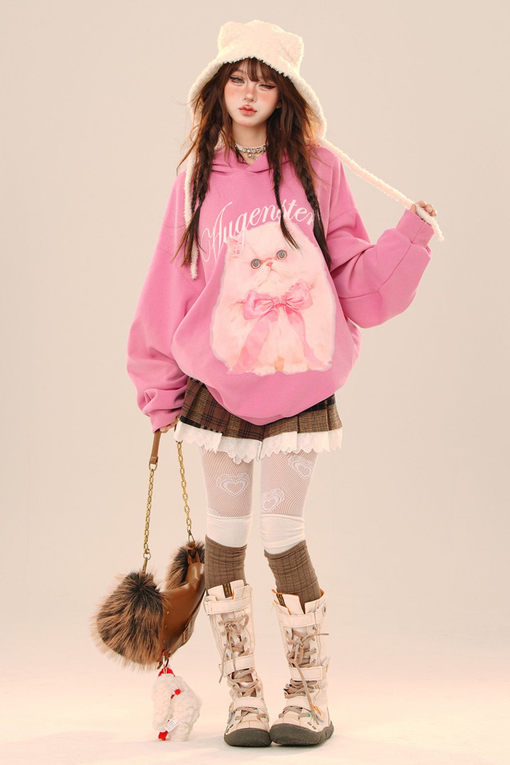 Cat Doll Loose Hoodie Oversized Sweatshirt