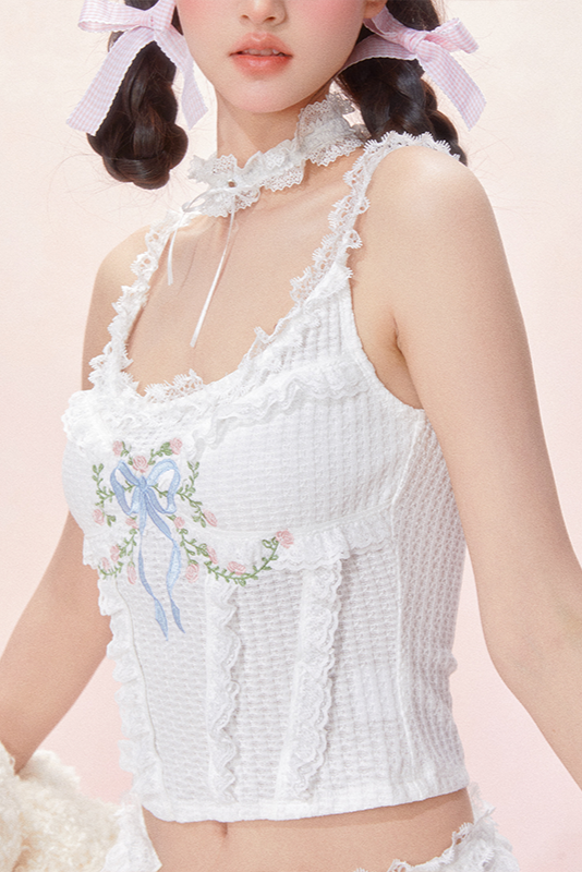 Haut caraco en dentelle Rococo Dreams + short