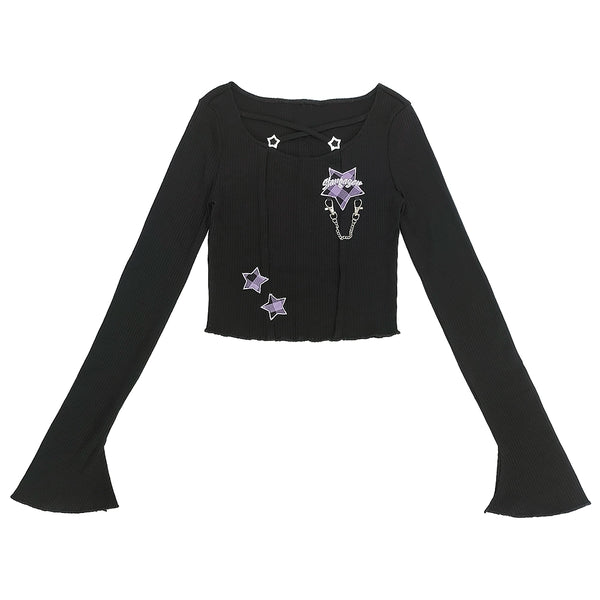 アビースリムショートトップス+チェックレーススカート