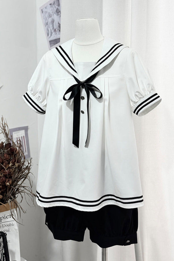 ホワイトブラックゴシックセーラーセットアップ