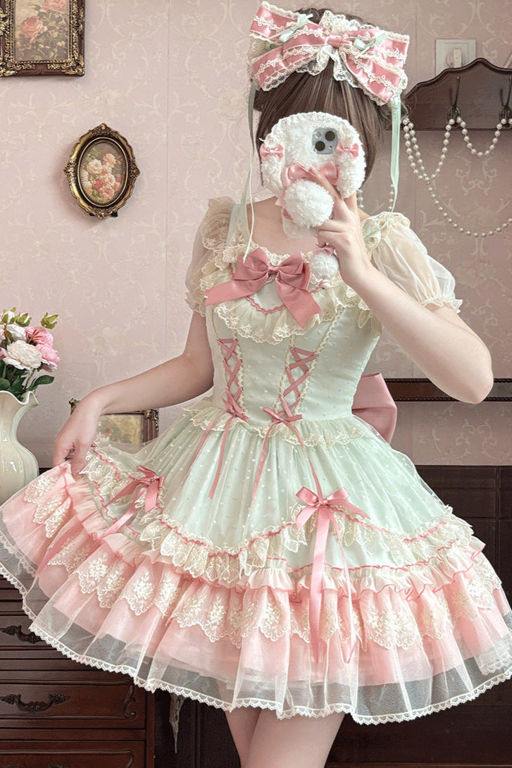 Vestido Lolita con lazo dulce de la casa de caramelos