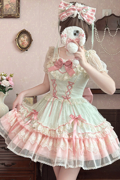 Vestido Lolita con lazo dulce de la casa de caramelos