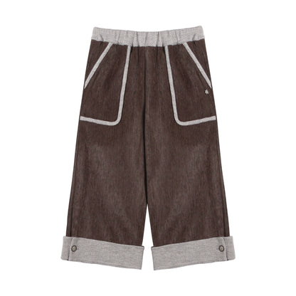 マルチポケットカジュアルロングパンツ+ロールアップワイドレッグミディアムパンツ