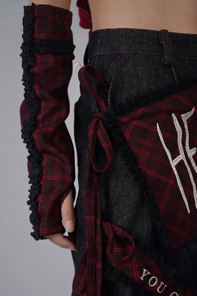 チェックブロックアームカバー