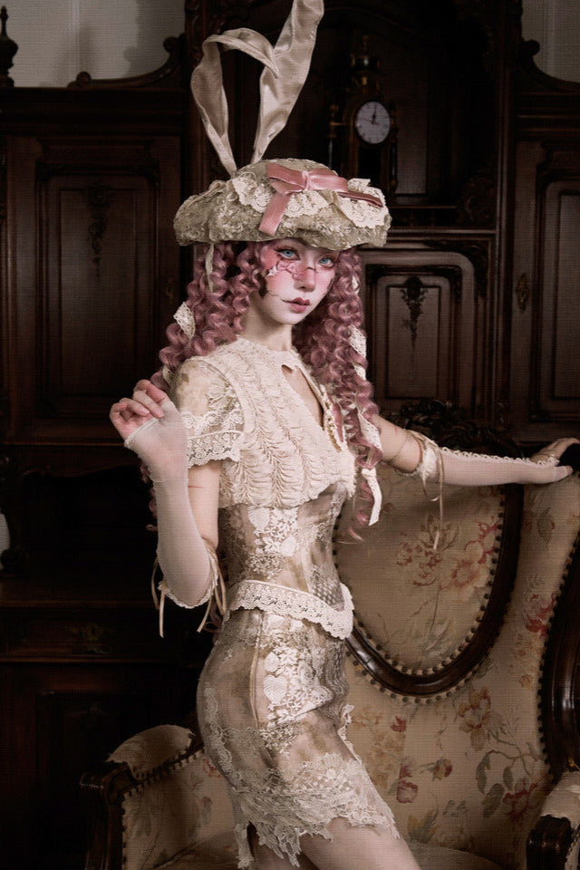 レースアンティークエレガントリボンスカート