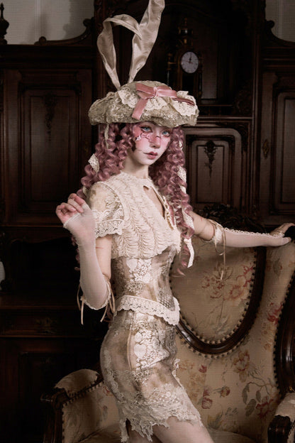 レースアンティークエレガントリボンスカート