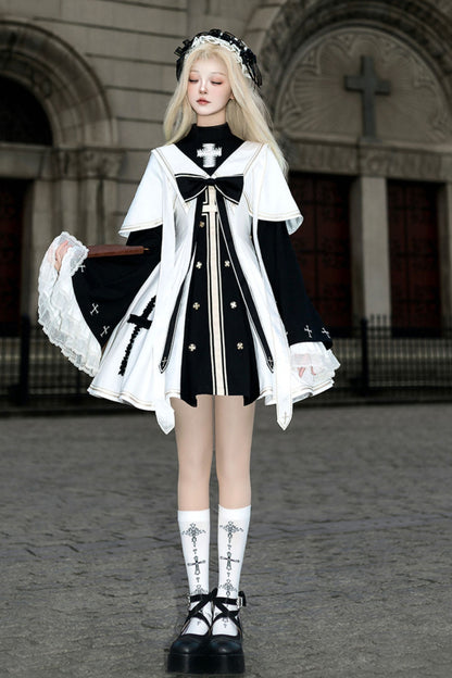 [Reservation Deadline: March 11] Nun Gothic Dark Cape Dress Full Set