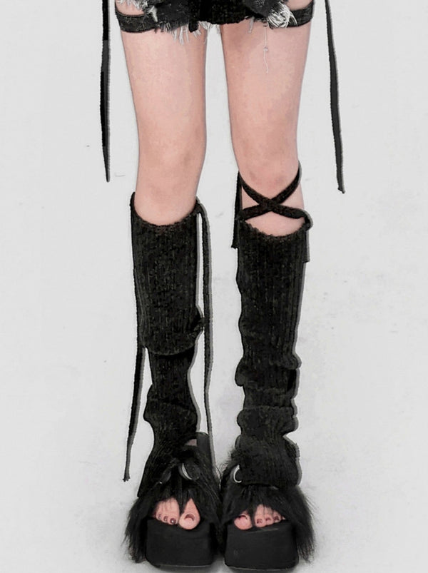 クロスストラップニットレッグカバー&グローブフリースタイル