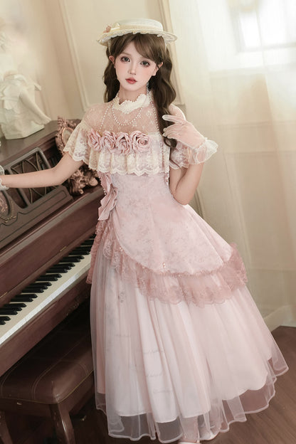 スイートピンクローズエレガントロリータセット