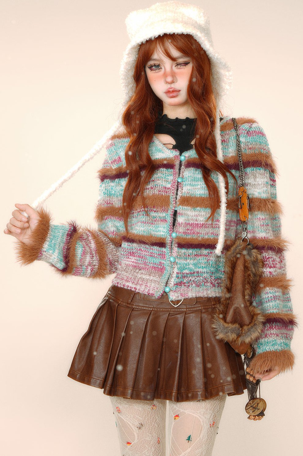 Tie Dai Knit Nave Color Cardigan