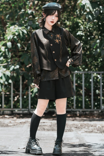 Gilet court brodé mandala