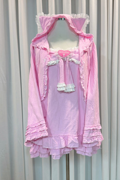 Vestido camisero de muñeca con corazón cruzado