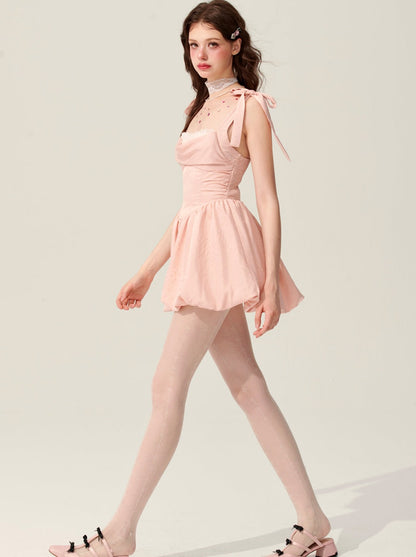 [5月31日20点发售] 粉色圆点连衣裙蓬蓬裙