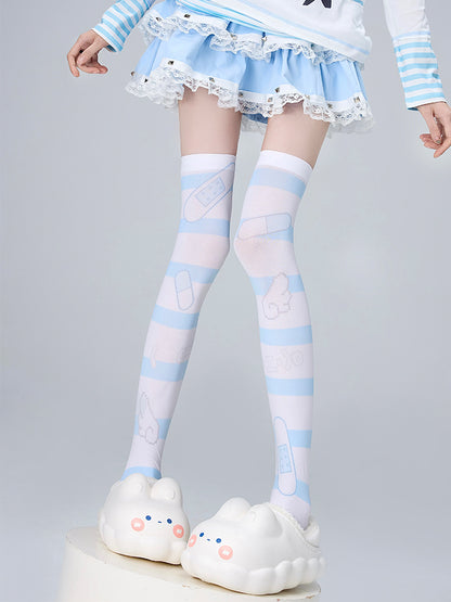 [Angel Neighborhood👼] Angel Striped High Socks