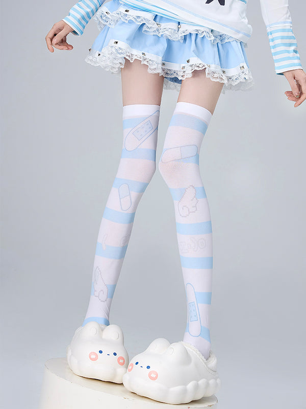 [Angel Neighborhood👼] Angel Striped High Socks
