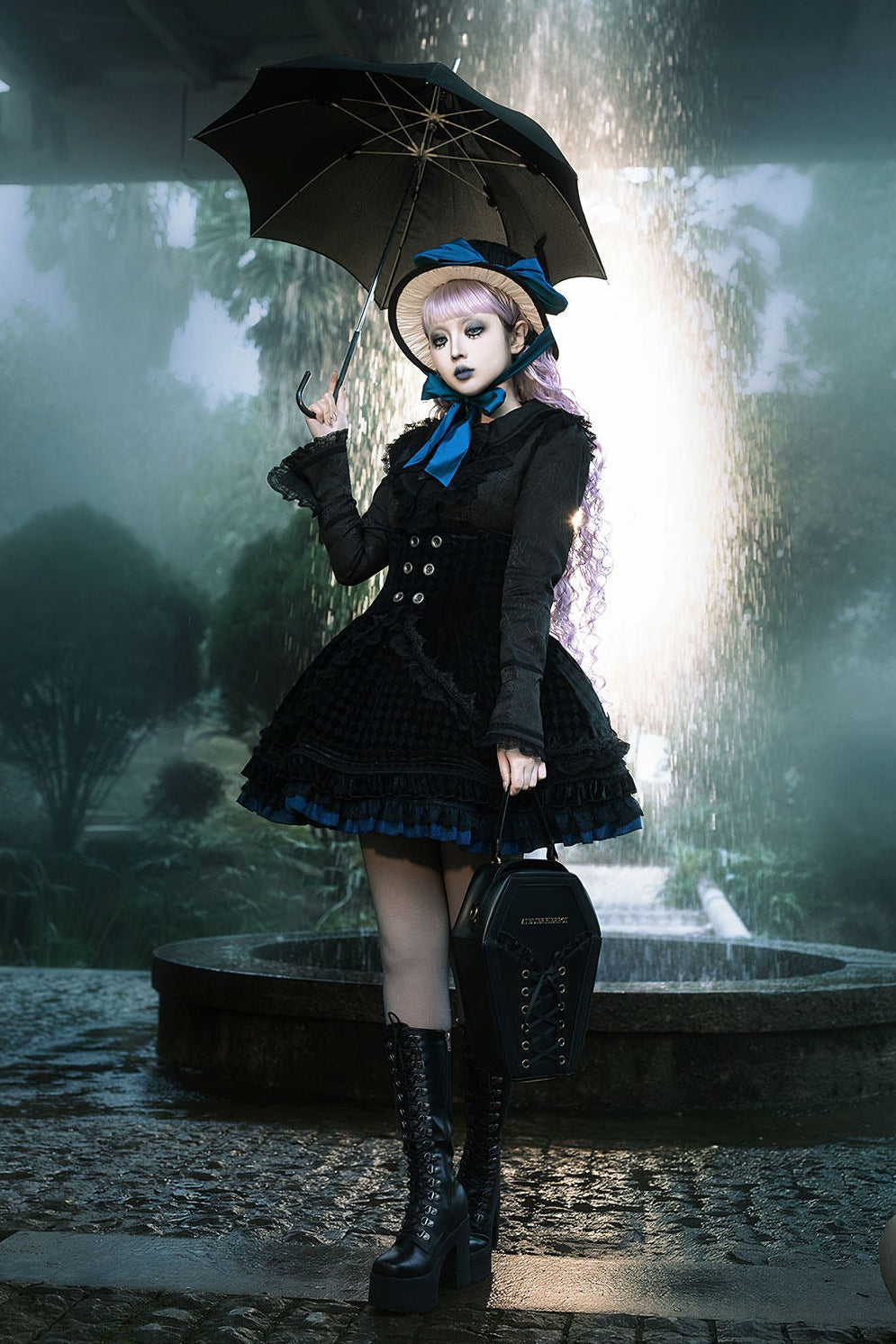 Spider Web Gothic Lace Ribbon Shirt