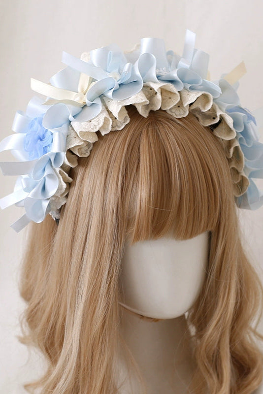 Ice Blue Frilled Lolita Accessories