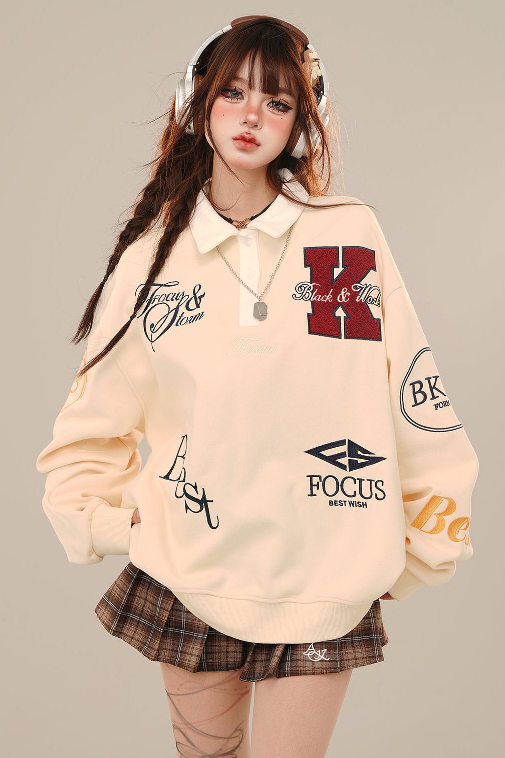 Oversized Loose Athletic Sweatshirt