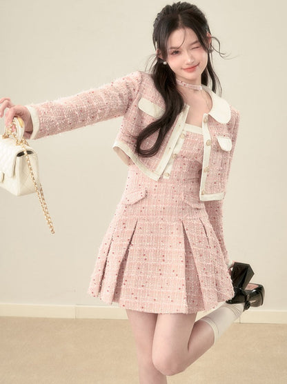 Sweet Tweed Dress + Doll Collar Tweed Jacket