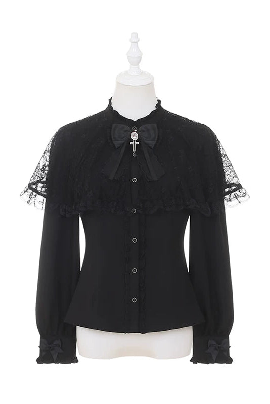 ケープスタイルシャツ+クロススカート+ハット