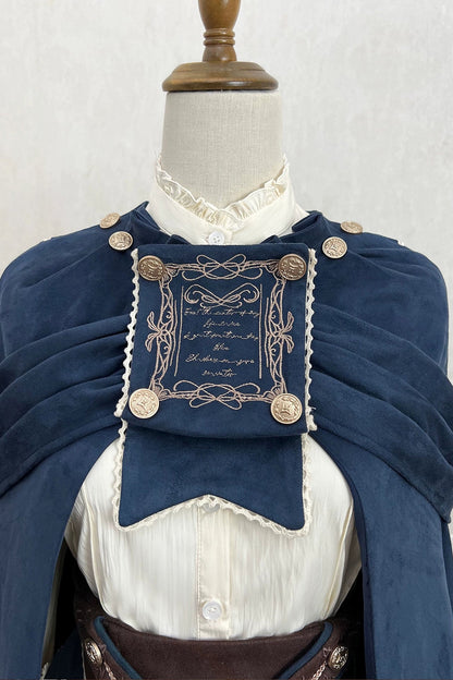 エレガントガールヴィンテージミッドセンチュリーシャツ＋スカート＋ベルト＋ケープ