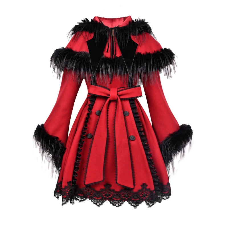 Gothic Carol Dark Cloak Bat Collar Coat