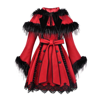 Gothic Carol Dark Cloak Bat Collar Coat