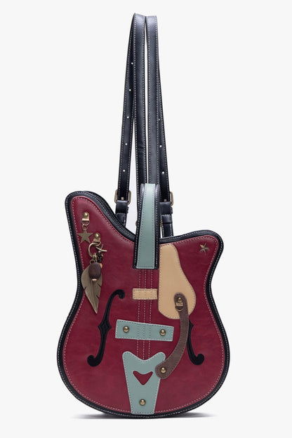 HIATUS original vintage metal pendant guitar shoulder crossbody bag contrast creative vintage musical instrument shoulder bag